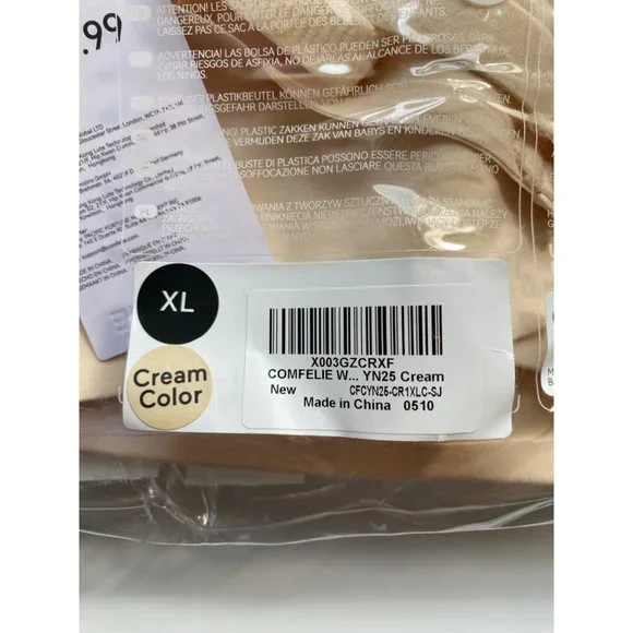 Comfelie Seamless Wireless Bra Cream Size XL New with Tags - Picture 9 of 10
